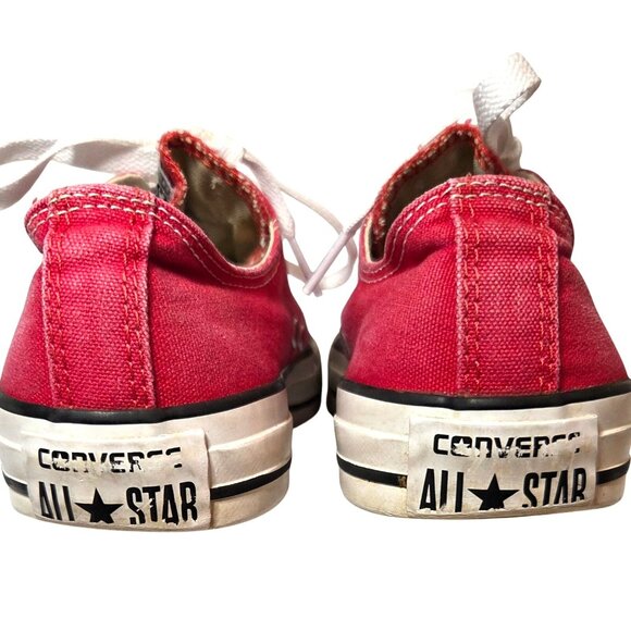 Converse Red Canvas Sneakers with White Accents - Picture 3 of 8